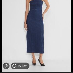 Aritzia Denim Strapless Dress